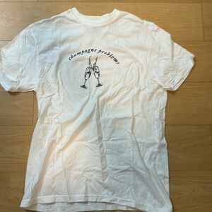 BRAND NEW Comfort Colors White Champagne Problems Inspired T-Shirt Size Medium